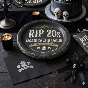 RIP 20s Death to My Youth 30th Birthday Party  Paper Plates