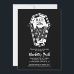 Rip 20s Floral Coffin Death Youth 30th Birthday Invitation<br><div class="desc">Rip 20s birthday party invitation to celebrate a woman's 30th birthday. Design in black and white with a floral coffin and the words "death of youth". Personalize it with your party details,  RSVP,  and any message you'd like to add.</div>