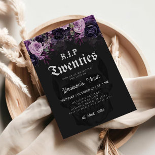 RIP 20s Floral Death to my Youth 30th Birthday Invitation