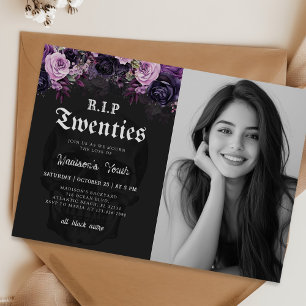 RIP 20s Floral Death to my Youth 30th Birthday  Invitation