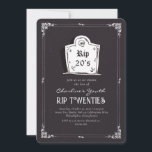 RIP 20s skull Black 30th Birthday Party Invitation<br><div class="desc">RIP 20s Black Funny  30th Birthday Party Invitation</div>