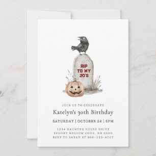 RIP 20s Tomb Adult 30th Birthday Invitation