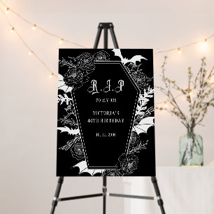 RIP 30s Gothic 40th Birthday Welcome Sign