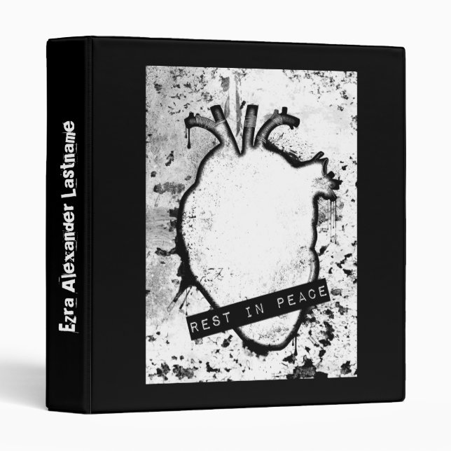 RIP anatomical heart guest book Binder (Front/Spine)