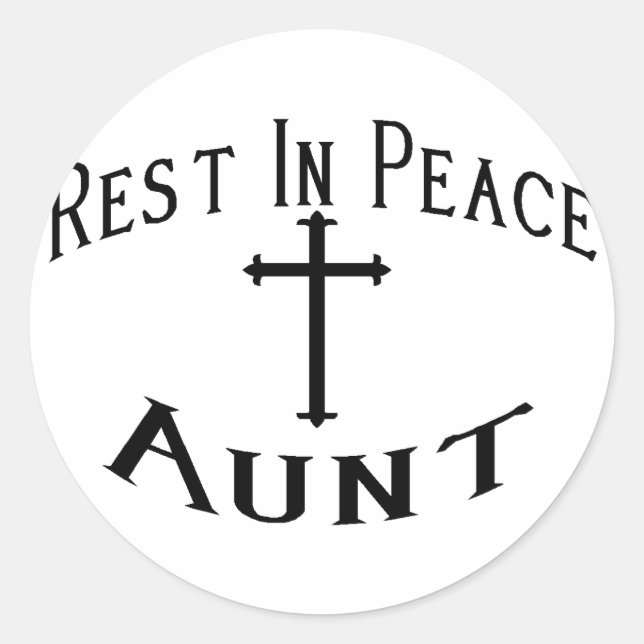 RIP Aunt Classic Round Sticker (Front)