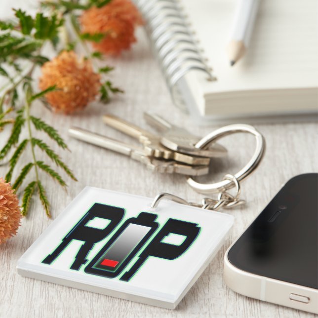 RIP Battery Acrylic Keychain (Front Right)