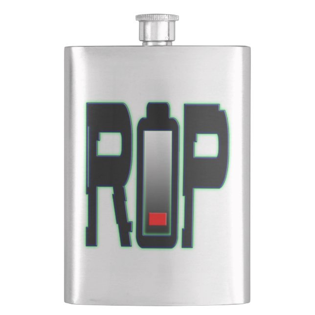 RIP Battery Classic Flask (Front)