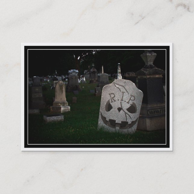 RIP Cemetery Tombstone Business Card (Front)