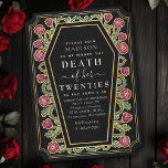 Rip Death to my 20s 30th Gothic Birthday Party  Invitation<br><div class="desc">It’s time to bid farewell to the twenties & embrace the thirties in style! These 30th birthday invites feature a sleek coffin design on roses & thorns with the text 'Death to Her Twenties'—perfect for a dark, glamorous celebration! Order now & make this milestone unforgettable! Please note that the gold...</div>