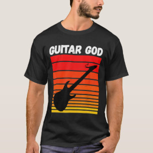 Rip Eddie Tribute Retro Guitar God Guitar With Cig T-Shirt
