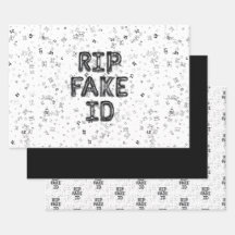 RIP Fake I.D. 21st Birthday Wrapping Paper