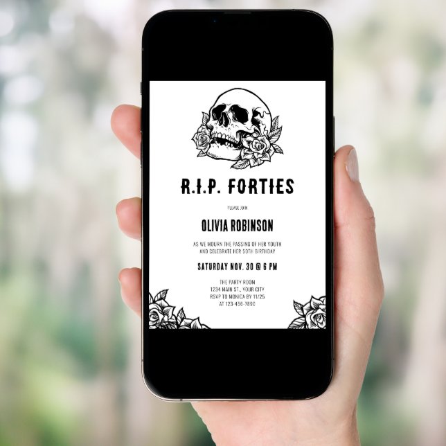 RIP Forties 50th Birthday Invitation (Front Digital)