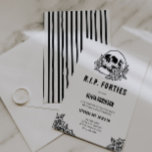 RIP Forties 50th Birthday Invitation<br><div class="desc">Say goodbye to your forties in style with this bold and elegant "RIP Forties" 50th birthday invitation. Featuring a classic skull and roses motif in a stylish tattoo-inspired design, this invite perfectly blends edgy and chic. With its clean layout and striking artwork, it sets the tone for a memorable celebration—whether...</div>