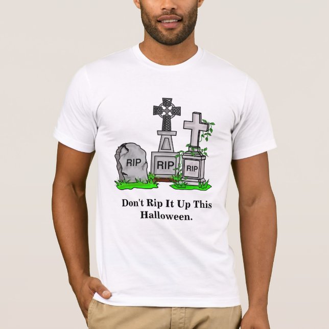 RIP Grave Markers Funny Halloween T-Shirt (Front)
