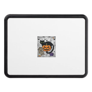 Rip Halloween Black Cat Pumpkin Tombstone Cauldron Hitch Cover