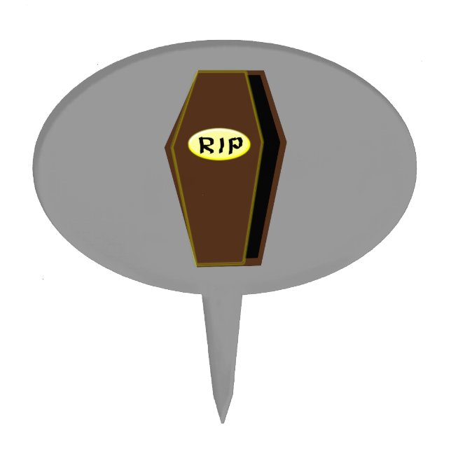RIP Halloween Coffin of Doom Cake Pick (Front)