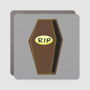 RIP Halloween Coffin of Doom Car Magnet
