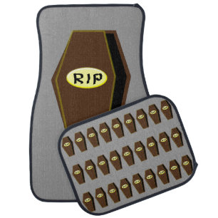 RIP Halloween Coffin of Doom Car Mat Set