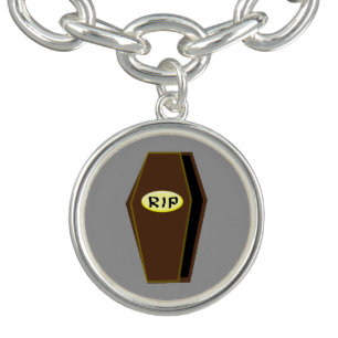 RIP Halloween Coffin of Doom Charm Bracelet
