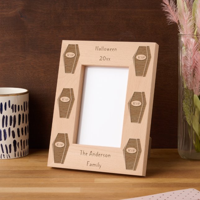 RIP Halloween Coffin of Doom Custom Engraved Frames (Left)