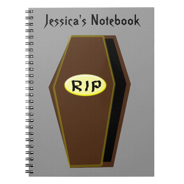 RIP Halloween Coffin of Doom Customizable Notebook (Front)