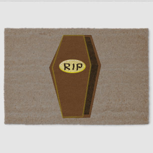 RIP Halloween Coffin of Doom Fiber Doormat