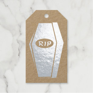 RIP Halloween Coffin of Doom Foil Gift Tags