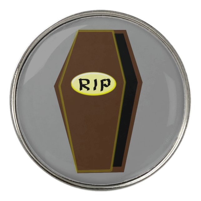 RIP Halloween Coffin of Doom Golf Ball Markers (Front)