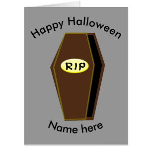 RIP Halloween Coffin of Doom Huge Custom Card