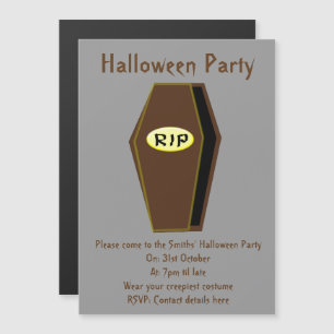 RIP Halloween Coffin of Doom Party Invites