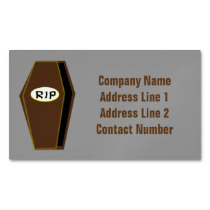 RIP Halloween Coffin of Doom Personalized Business Card Magnet