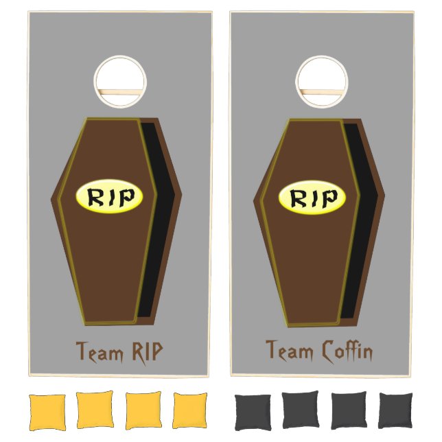 RIP Halloween Coffin of Doom Personalized Cornhole Set (Set)