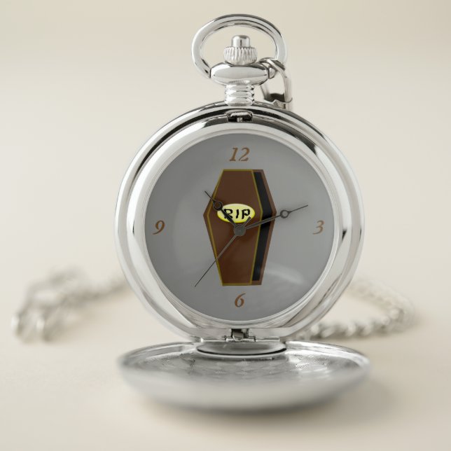 RIP Halloween Coffin of Doom Pocket Watch (Inside)