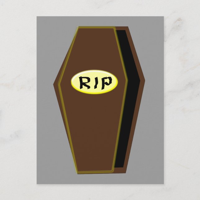 RIP Halloween Coffin of Doom Postcard (Front)