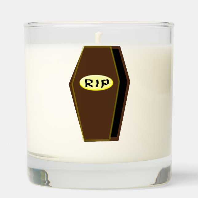 RIP Halloween Coffin of Doom Scented Candle (Front)