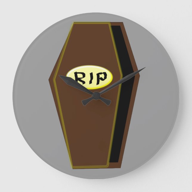RIP Halloween Coffin of Doom Wall Clock (Front)