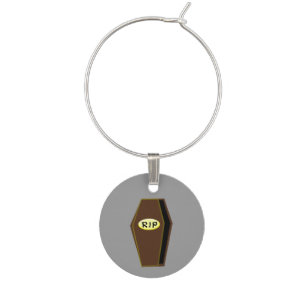 RIP Halloween Coffin of Doom Wine Charm