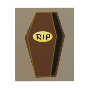 RIP Halloween Coffin of Doom Wood Canvas
