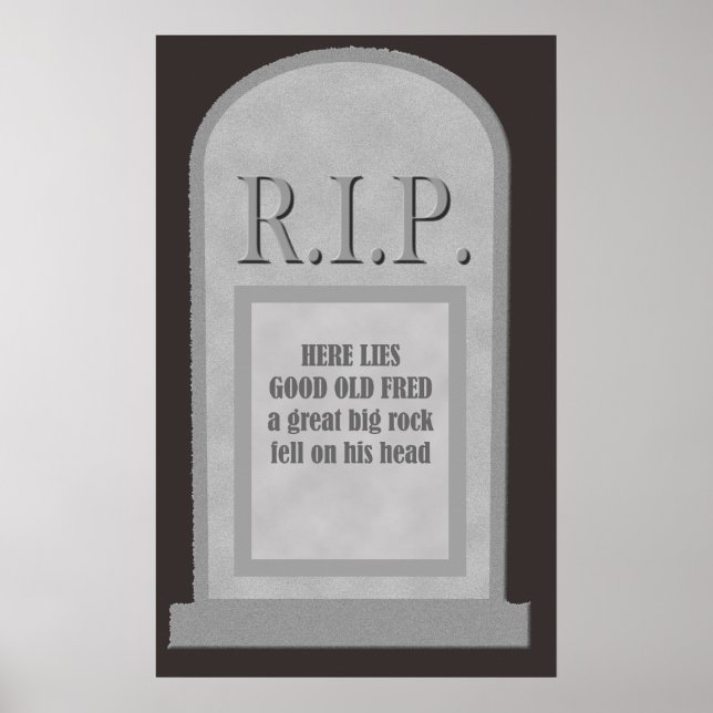 RIP Halloween Here Lies Fred Tombstone Poster (Front)