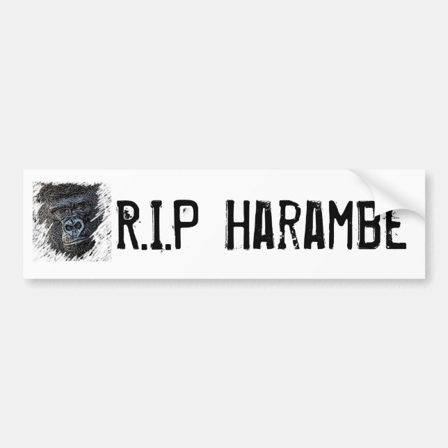 RIP Harambe Bumper Sticker (Front)