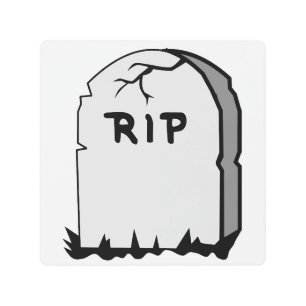 Rip Head stone Metal Print