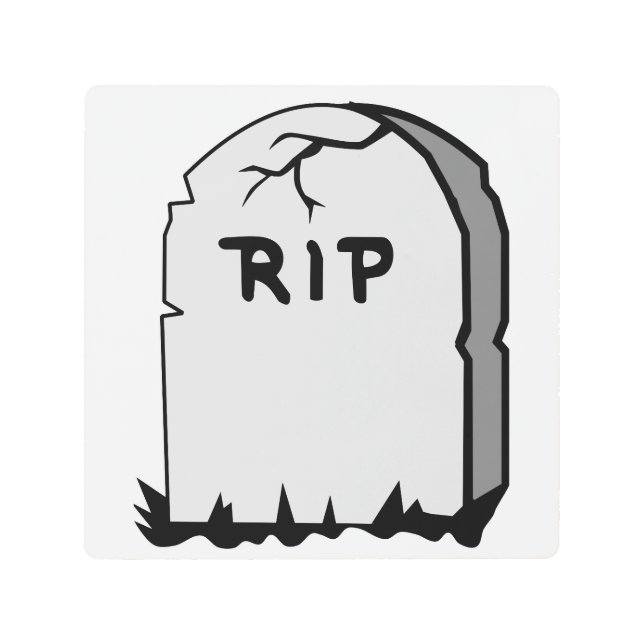 Rip Head stone Metal Print (Front)