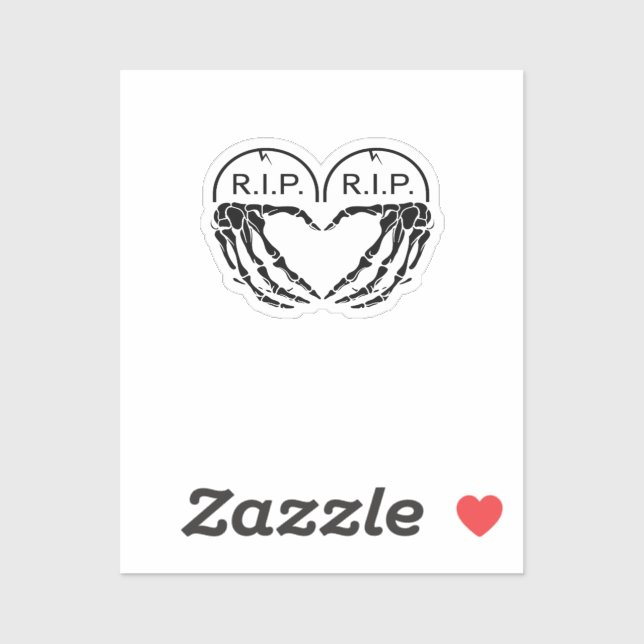 Rip, Heart Shaped Design Made From Gravestones, An Sticker (Sheet)