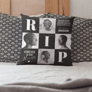 RIP Memorial Sympathy Photo Throw Pillow