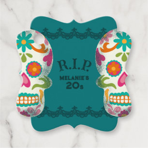 RIP my 20s Custom Age Sugar Skulls Birthday Favor Tags