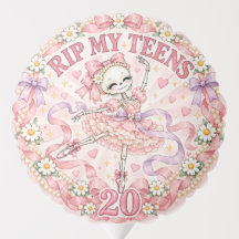 RIP My Teens Pink Coquette 20th Birthday Floral Ba
