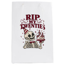 RIP My Twenties 30th Birthday Skeleton Gift Bag