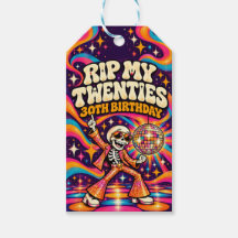 RIP My Twenties Retro Disco Skeleton 30th Birthday