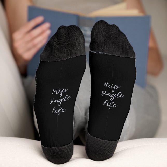RIP single life Black Gothic Bachelorette Party Socks (Bottom)