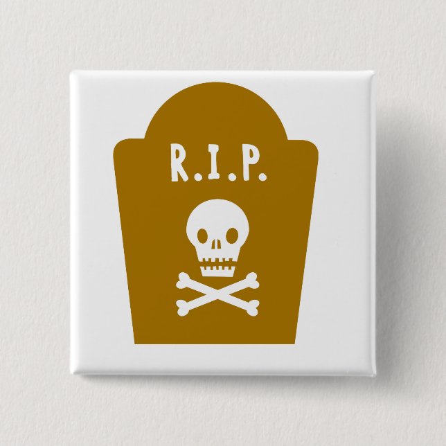 RIP Skull Pinback Button (Front)